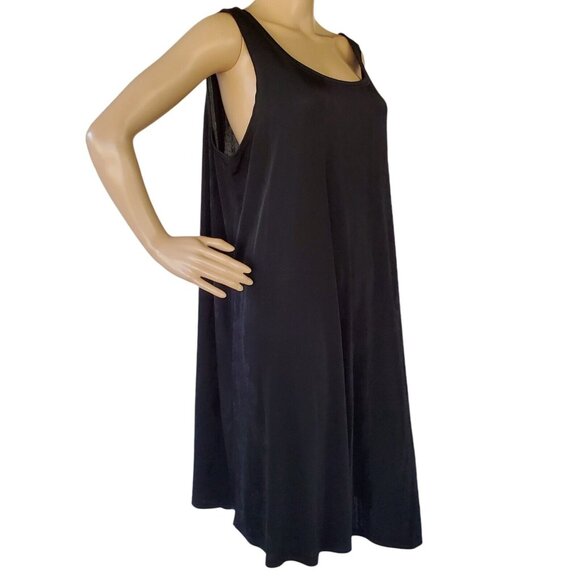 Vintage Fern Bratten Tank Tent Dress Women's 1X Black Knit Stretch Sleeveless - Picture 2 of 10